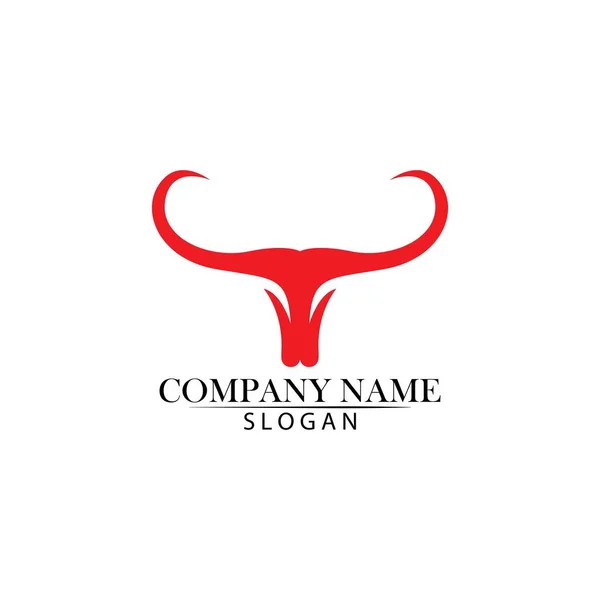 Bull Chifre Logotipo Símbolos Modelo Ícones App — Vetor de Stock