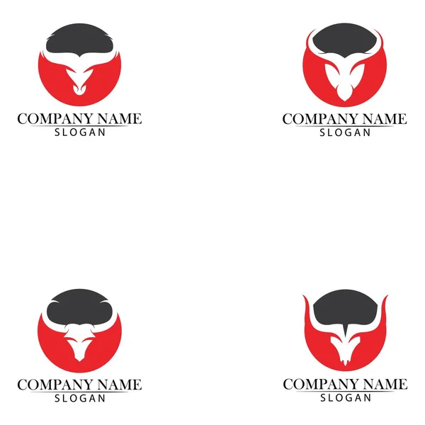 Bull Chifre Logotipo Símbolos Modelo Ícones App — Vetor de Stock