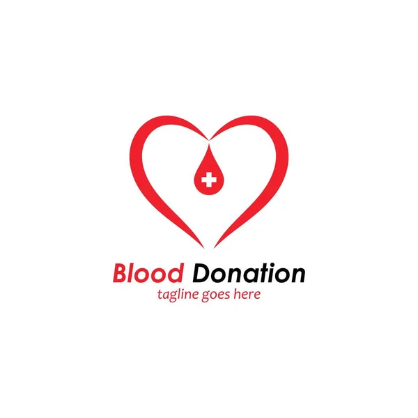 Blood Donation Logo Template Design Vector Icon — Stok Vektör