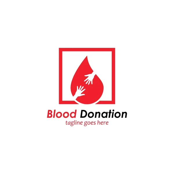Иконка Векторного Дизайна Логотипа Донора Крови — стоковый вектор