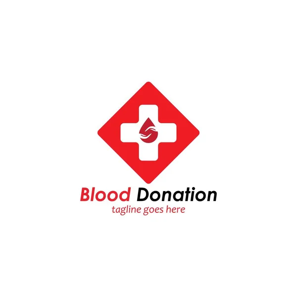 Logo Donasi Darah Templat Desain Ikon Vektor - Stok Vektor