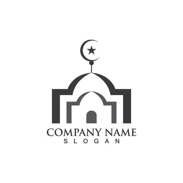Mosque Logo Symbol Vector Icon Template — Stock Vector