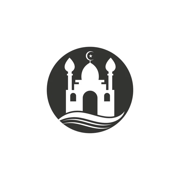 Moschee Logo Und Symbol Vektor Symbol Vorlage — Stockvektor