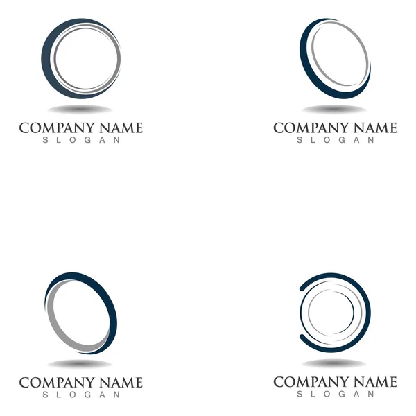 Set Vortex Circle Logo Symbols Template Icons App — Stock vektor