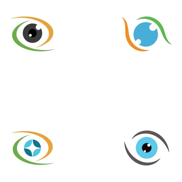 Conjunto Identidade Branding Corporate Eye Care Ícone Design Logotipo Vetor — Vetor de Stock