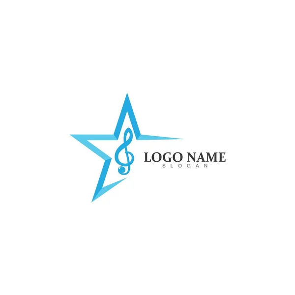 Πρότυπο Σχεδίασης Λογότυπου Μουσικών Εικονιδίων Αστεριών — Διανυσματικό Αρχείο