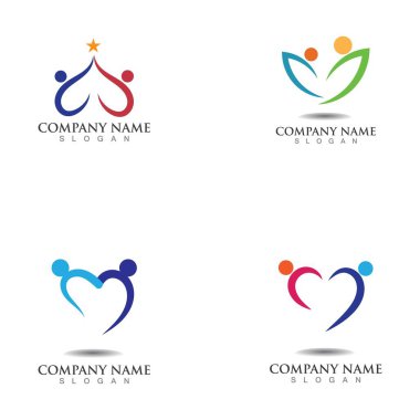 Community people care logo and circle symbols template
