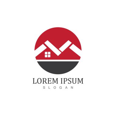 Emlak ve ev binaları logo simgeleri şablonu