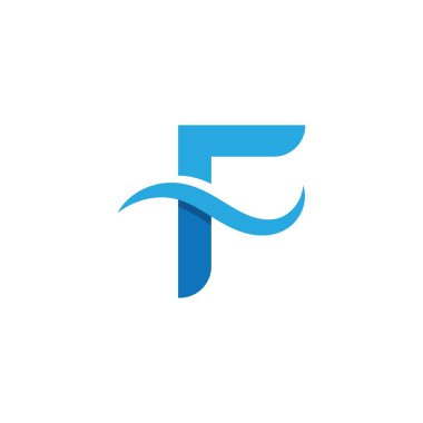 F Letter Wave Logo Template vector symbol