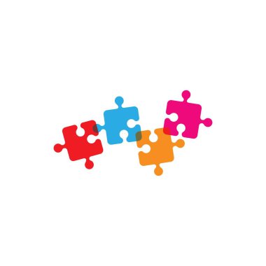 Bulmaca logosu Vektör İllüstrasyon tasarım şablonu