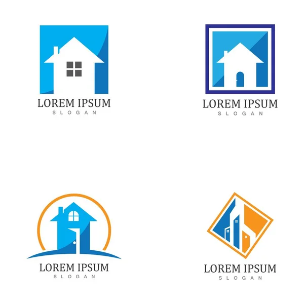 Real Estate Home Buildings Logo Icons Template — Stock Vector