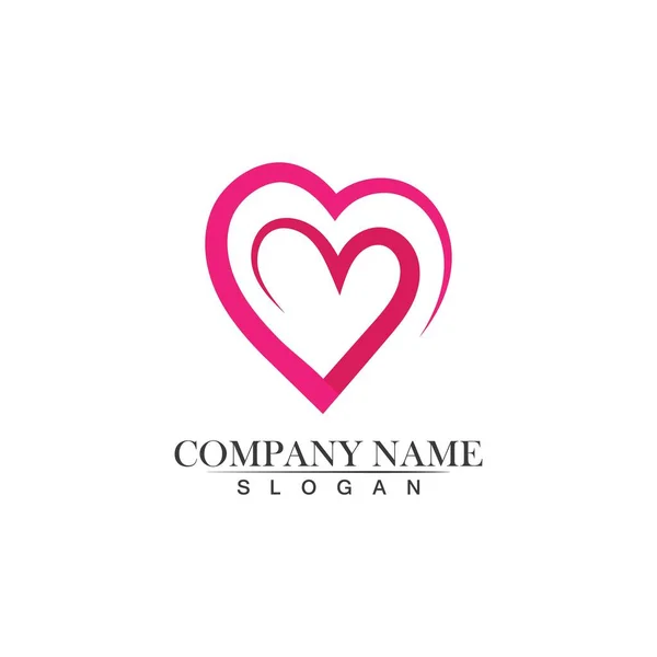 Love Logo Symboly Vector Template Ikony App — Stockový vektor