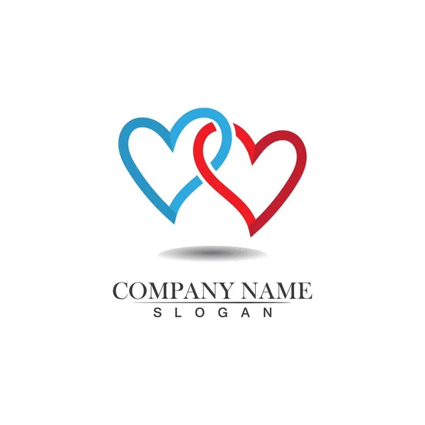 Love Logo Symboly Vector Template Ikony App — Stockový vektor