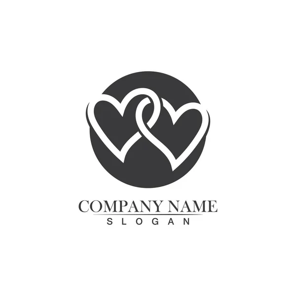 Logo Miłości Symbole Vector Template Ikony Aplikacji — Wektor stockowy