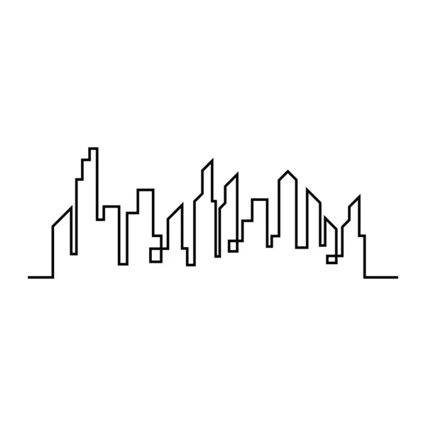 Ciudad Moderna Skyline Silueta Ciudad Ilustración Vectorial Diseño Plano — Archivo Imágenes Vectoriales