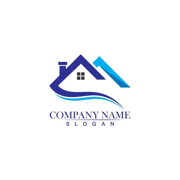 Ikona Projektowania Logo Nieruchomości Nieruchomości Budownictwa — Wektor stockowy