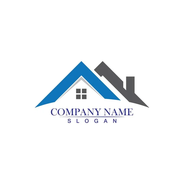 Real Estate Property Construction Logo Design Icon — Stock Vector