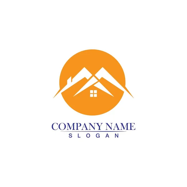 Ikon Desain Logo Real Estate Properti Dan Konstruksi - Stok Vektor