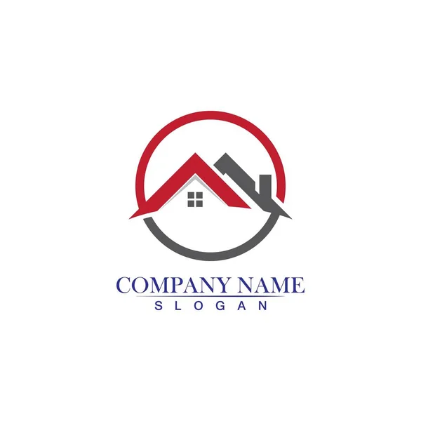 Real Estate Property Construction Logo Design Icon — Stock Vector