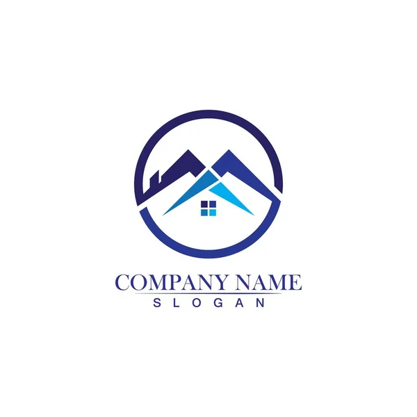 Reestate Property Construction Logo Design Icon — стоковый вектор