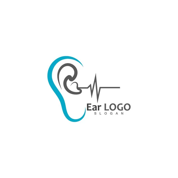耳の聴覚ロゴテンプレート Vector Icon — ストックベクタ