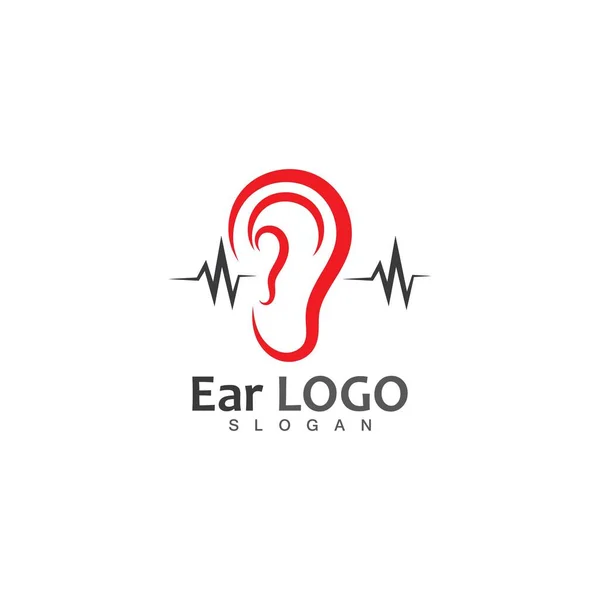 耳の聴覚ロゴテンプレート Vector Icon — ストックベクタ