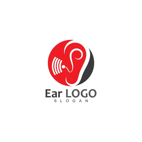 Oído Oído Logo Plantilla Vector Icono — Archivo Imágenes Vectoriales