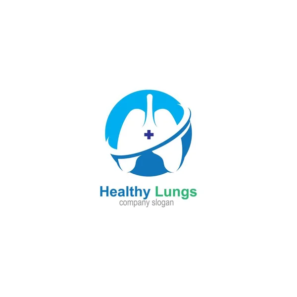 Healthy Lung Logo Template Design Vector Emblem Design Concept Creative — Stock Vector