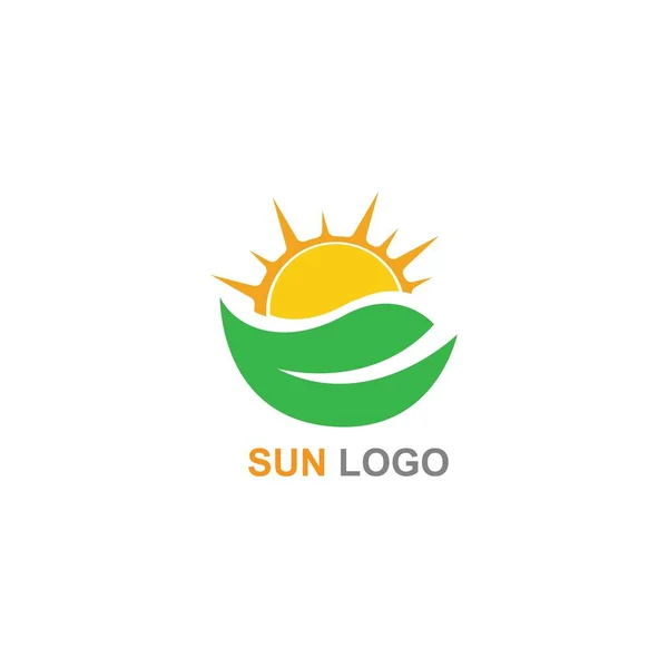 Sun Summer Logo Design Plantilla Icono Ilustración — Vector de stock