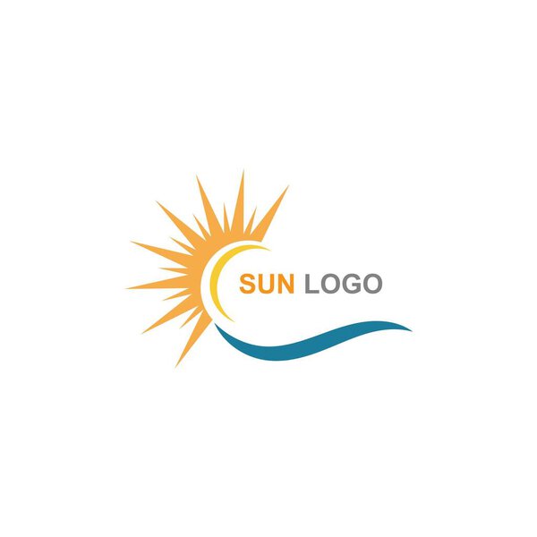 Sun Summer Logo Design illustration icon template