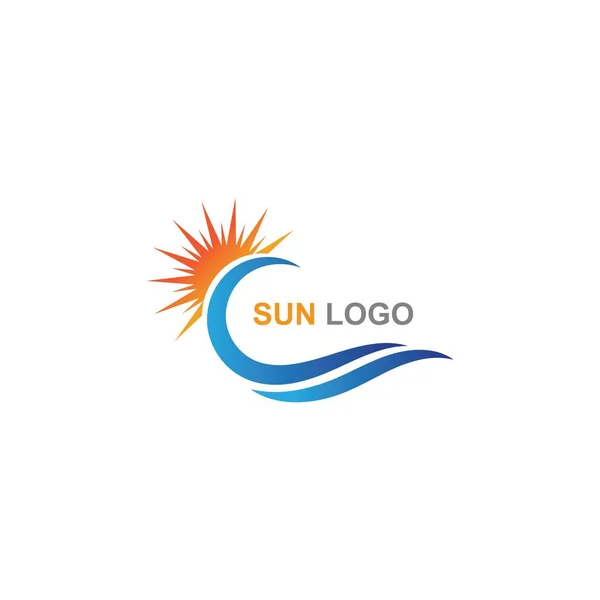 Sun Summer Logo Design Ilustracja Ikona Szablon — Wektor stockowy