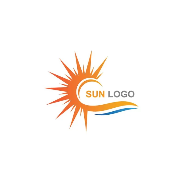 Sun Summer Logo Design Ilustracja Ikona Szablon — Wektor stockowy