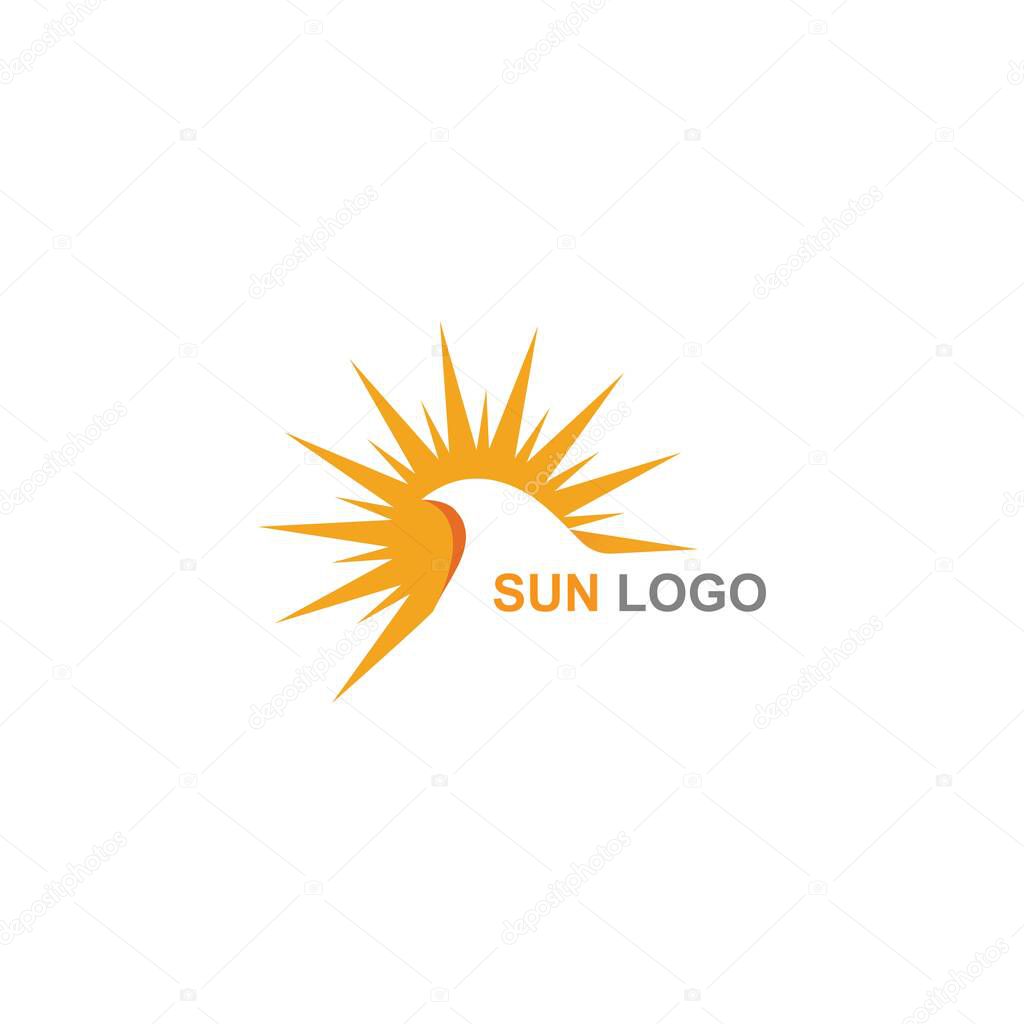 Sun Summer Logo Design illustration icon template