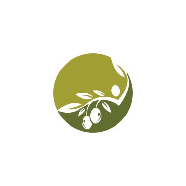 Zeytin logosu şablon vektör resimleme tasarımı
