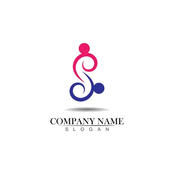 Famille Logo Signe Illustration Vectoriel Design — Image vectorielle
