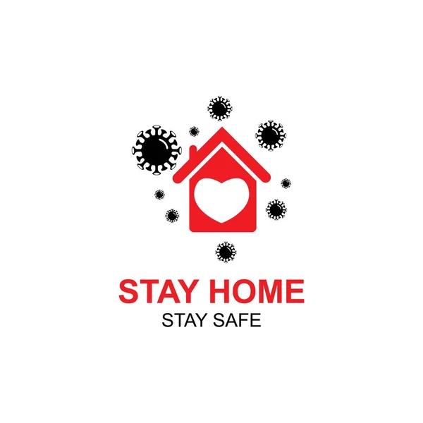 Логотип Stay Home Концепция Stay Safe House — стоковый вектор