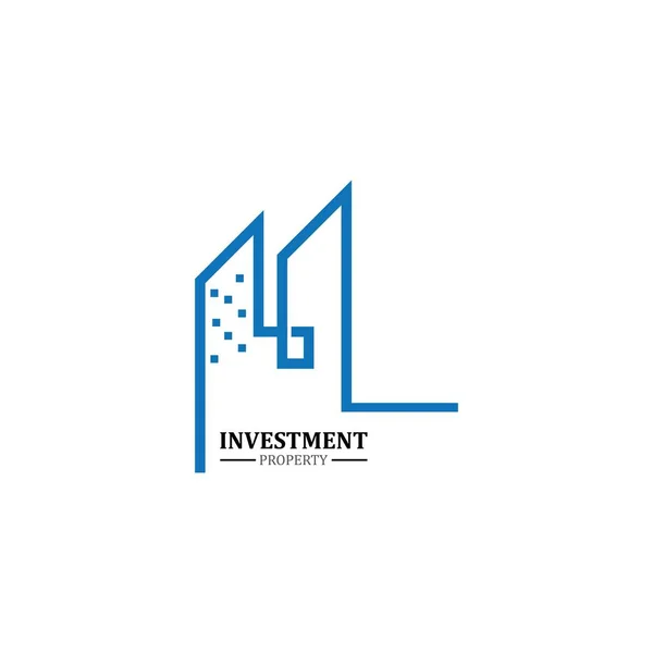 Gayrimenkul Yatırım Logosu Emlak Ipotek Logosu Şablonu — Stok Vektör
