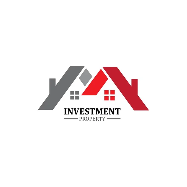 不動産投資ロゴ 不動産と住宅ローンのロゴテンプレート — ストックベクタ