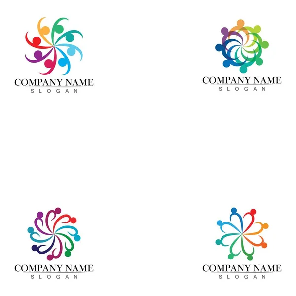 Gemeinschaftslogo Teamwork Logo Gruppenlogo — Stockvektor