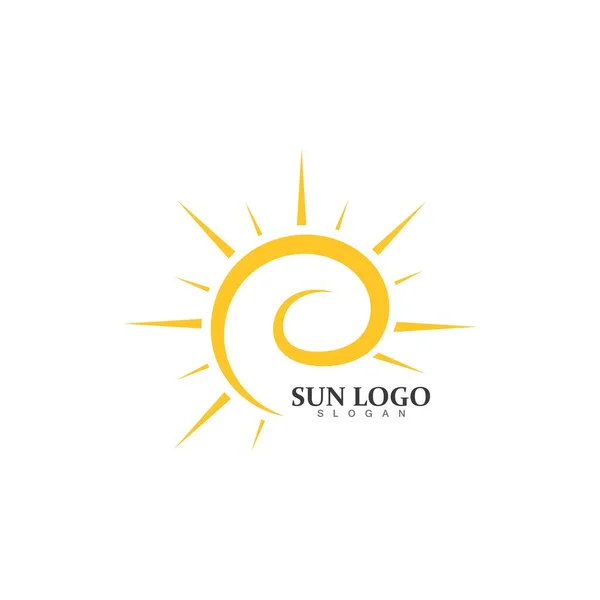 Sun Vector Ilustración Icono Logo Plantilla Diseño — Vector de stock