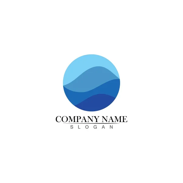 Μεμονωμένο Λογότυπο Στρογγυλό Σχήμα Λογότυπο Μπλε Χρώματος Ρευστή Εικόνα Νερού — Διανυσματικό Αρχείο