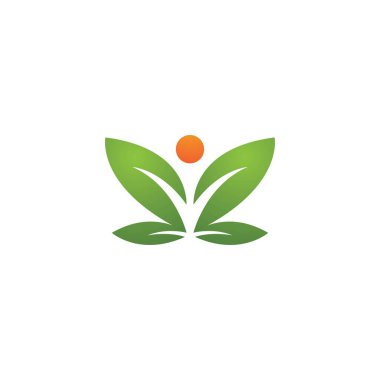 Üç yapraklı logo tasarımı. yeşil yaprak eko logo şablonu - vektör