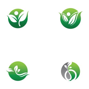 Ağaç yaprağı vektör logosu tasarımı çevre dostu kavram