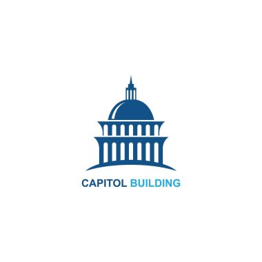 capitol building logo design vector icon