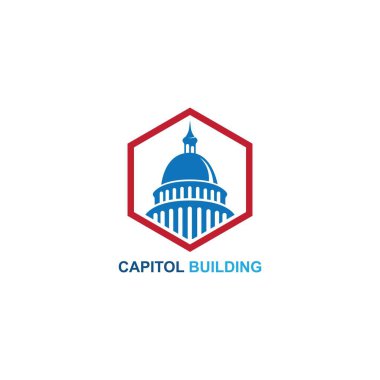 capitol building logo design vector icon