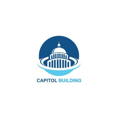 capitol building logo design vector icon