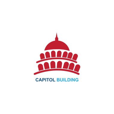 capitol building logo design vector icon