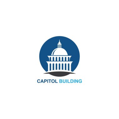 capitol building logo design vector icon