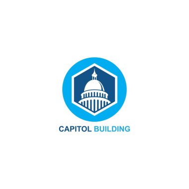 capitol building logo design vector icon