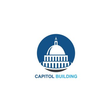 capitol building logo design vector icon